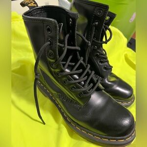 Dr. Martens Woman's Black Lace Up Combat Boots. Size 7
